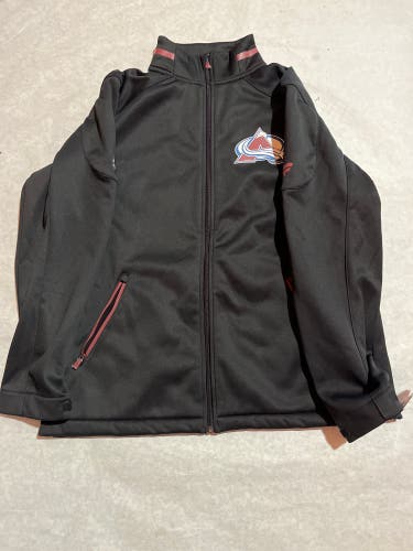 New Black Fanatics Authentic Pro Colorado Avalanche Full Zip Jacket W/ Black Zipper Track