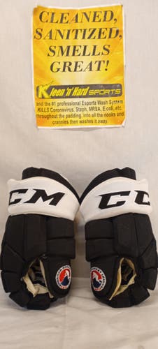 Used CCM Pro HGTK 14" Black/White AHL All-Star Game Issued Pro Stock Gloves