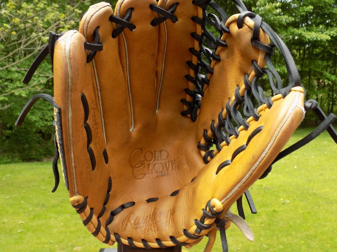 Used Rawlings Left Hand Throw Outfield Gold Glove Series Baseball Glove 12.75"