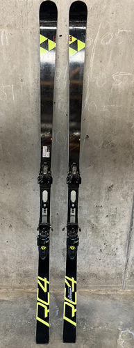 Used 2019 Fischer Racing RC4 World Cup GS Skis With Bindings Max Din 18
