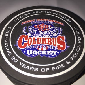 COLUMBUS POLICE AND FIRE HOCKEY PUCK 1ST RESPONDER FACE OFF
