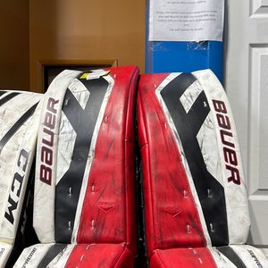 Bauer Used Red Senior Goalie Leg Pads