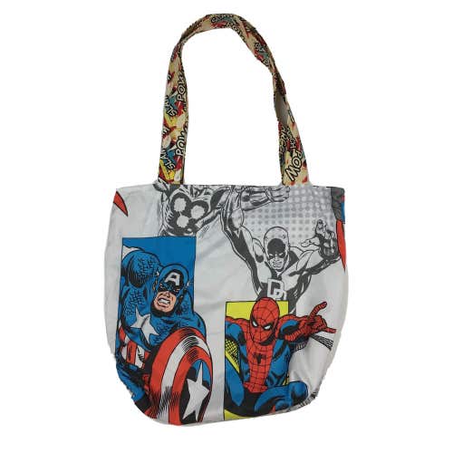 rePURPOSED Marvel Avengers Comic Book Superheroes Upcycled Custom Tote Bag #2