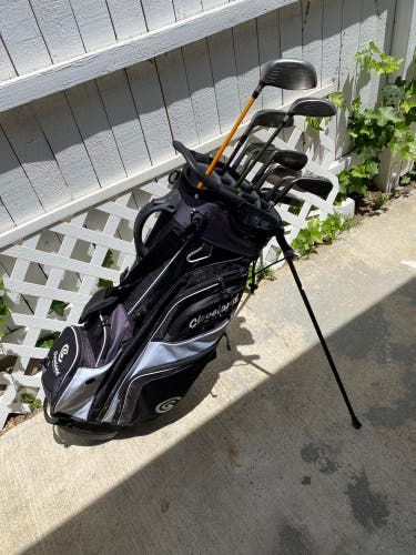 Cleveland complete golf club set with 14 way stand bag
