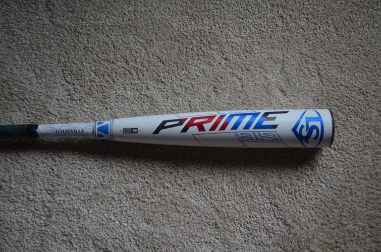 Used BBCOR Certified Louisville Slugger Prime 919 (-3) 31/28 Bat WTLBBP919B3