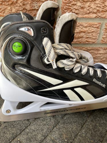 Used Reebok 10K Pump (9.5 E) goalie skates