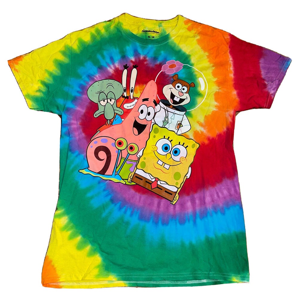 Spongebob Squarepants Nickelodeon TV Show Tie Dye TShirt Adult Size