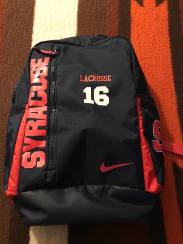 Syracuse lacrosse team issued back pack