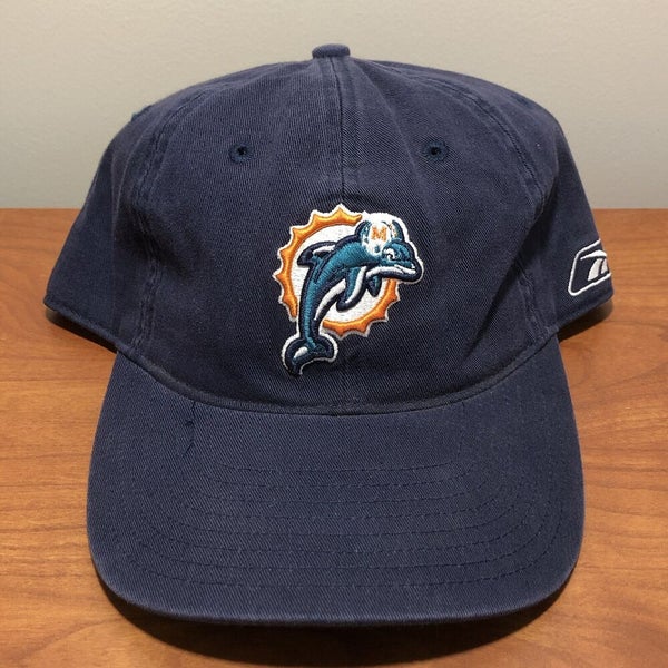Miami Dolphins Hat Baseball Cap Fitted NFL Football Blue Reebok XL On Field  Dad