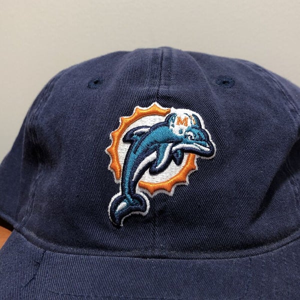 Miami Dolphins Hat Baseball Cap Fitted NFL Football Blue Reebok XL On Field  Dad