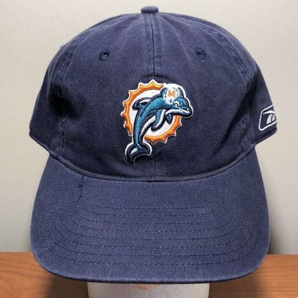 Miami Dolphins Hat Baseball Cap Fitted NFL Football Blue Reebok XL On Field  Dad