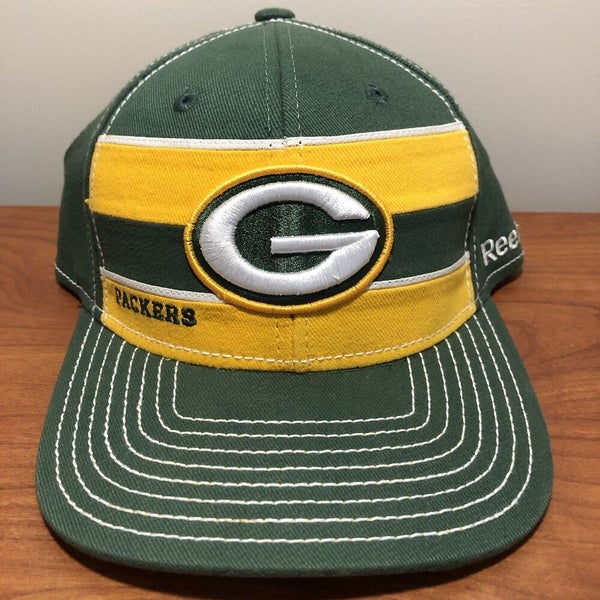 Green Bay Packers Hat Baseball Cap Fitted NFL Football Green Reebok L XL Retro