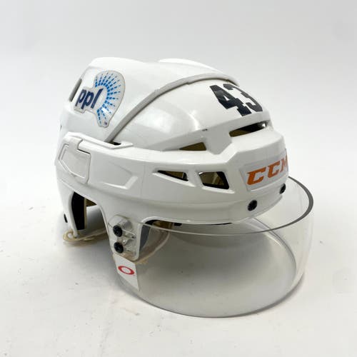 Used White CCM V08 Helmet with Oakley Short Cut Visor #43 | Senior Small | #M582