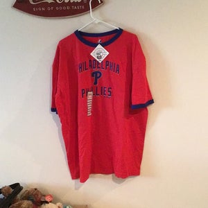NWT-Philadelphia Phillies Majestic Cooperstown ringer classic t-shirt