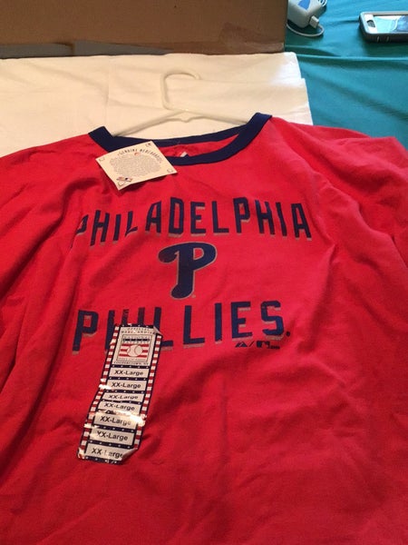 Majestic Philadelphia Phillies Light Blue Cooperstown Logo Short Sleeve T  Shirt