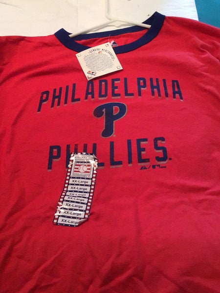 Men's Philadelphia Phillies Majestic White/Red Home Cooperstown Cool Base  Team Jersey