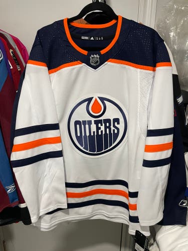 New Edmonton Oilers adidas White  Authentic Blank Jersey