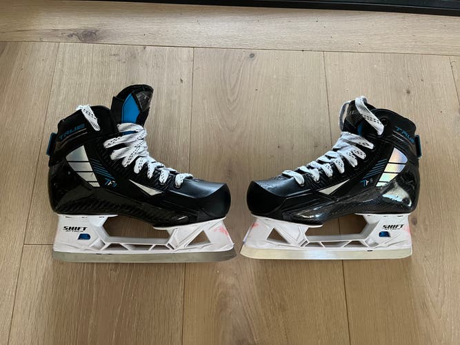 Used True Regular Width Size 4.5 TF9 Hockey Goalie Skates