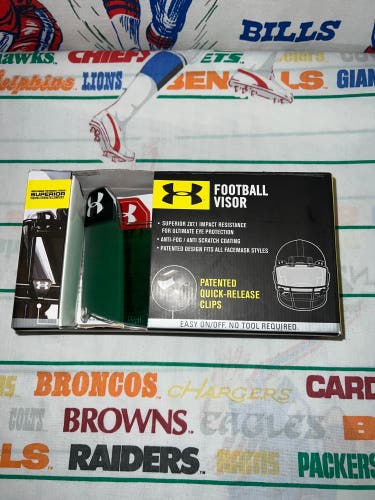 Under Armour Football Visor w/ Green Tint Insert