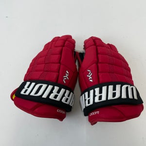 Used Black and Red Warrior AX1 Pro Gloves | Size 14" | New Jersey Devils | Wood | #M629