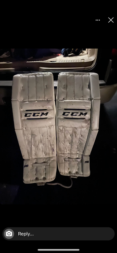 Used 34" CCM Extreme Flex II Goalie Leg Pads Pro Stock