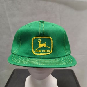 Vintage John Deere All Foam Snapback Patch Hat Green