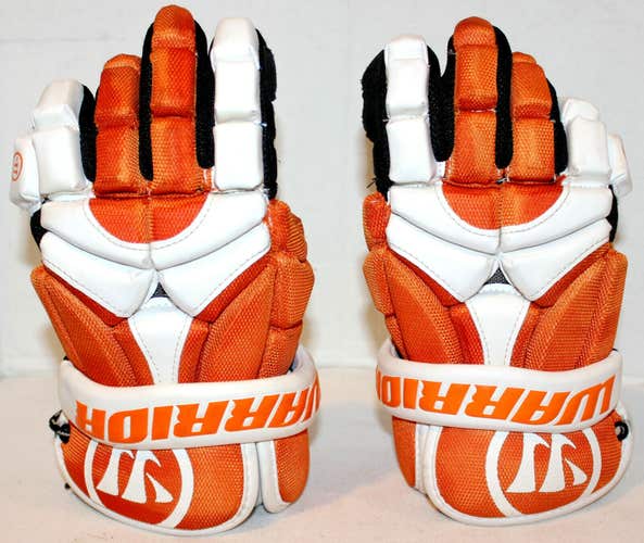 Warrior Mac D Lite 2 Mens Lacrosse Gloves Orange White & Black Padded Size S/M