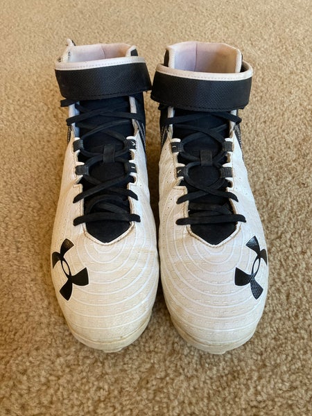 White Men's Used Youth Size Men's 10.5 (W 11.5) Molded Cleats Under Armour Low Cut Bryce harper