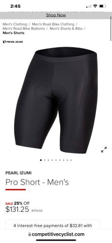 NEW!  Pearl iZumi Pro Bike Short Black (Med)