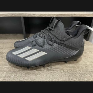 New Adidas Adizero Football Cleats Black Silver Metallic Men’s Size 15 EH2707