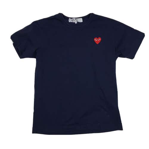 PLAY Comme des Garcons CDG Embroidered Heat Logo Patch Blue T-Shirt (M)