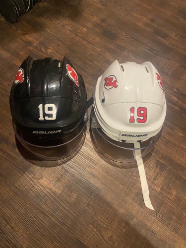 TRAVIS ZAJAC NEW JERSEY DEVILS Bauer Pro Stock 4500 Helmet