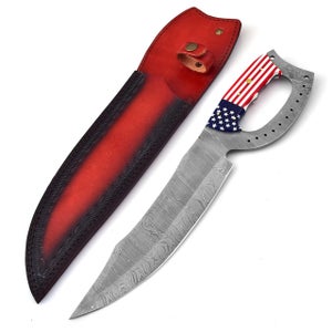 Wild and Free Damascus Steel Full Tang Outdoor Hunting Knife