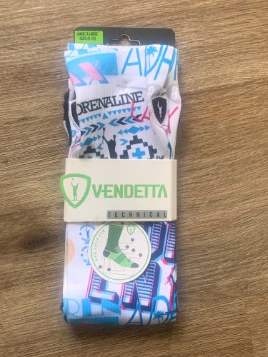 White Unisex  Adrenaline Socks