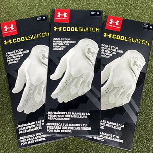 Under Armour Coolswitch Leather Golf Glove 3-Pack Lot Mens Medium M New #76512