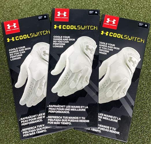 Under Armour Coolswitch Leather Golf Glove 3-Pack Lot Mens Medium M New #76512