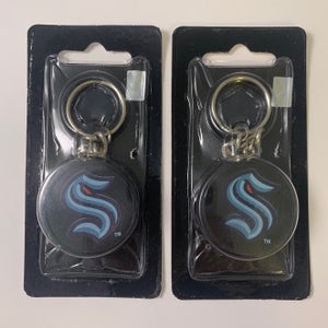 InGlasco NHL Puck Keychain, 2-Pack - SEATTLE KRAKEN - *NEW*