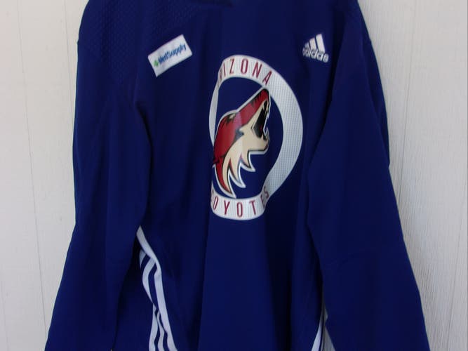 Arizona Coyotes used blue Adidas practice jersey (size 58 with MED SUPPLY patch) 2017-21 seasons