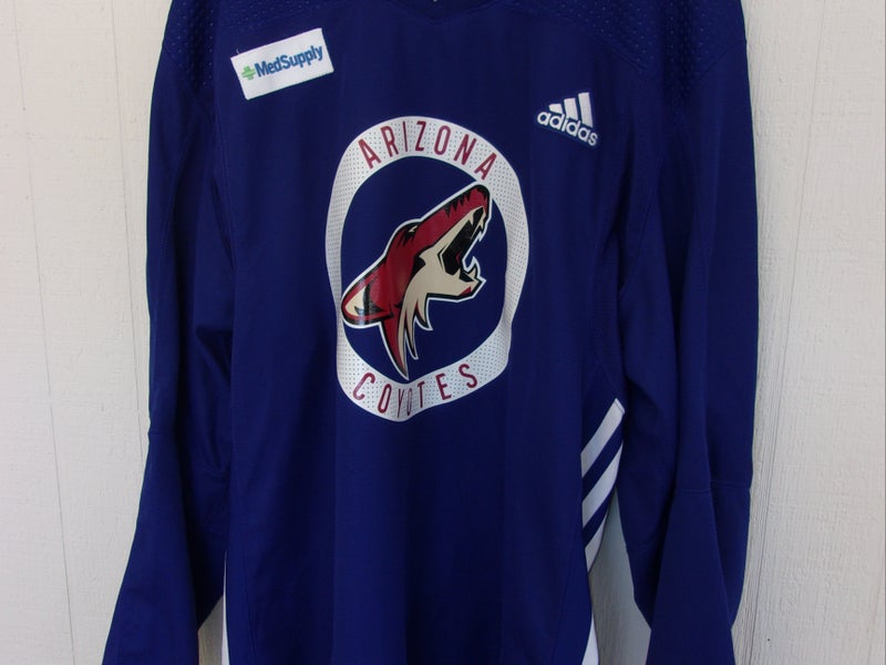 Arizona Coyotes used blue Adidas practice jersey (size 56 with MED SUPPLY patch) 2017-2021