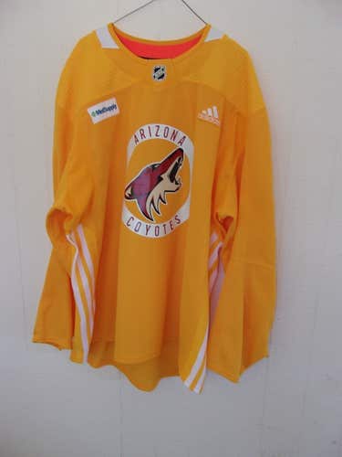 Arizona Coyotes used gold Adidas practice jersey (size 58 with MED SUPPLY patch) LAST ONE