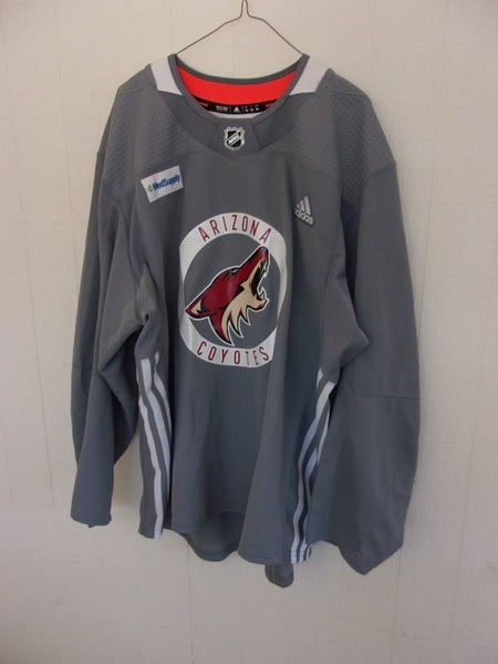 Arizona Coyotes used gray Adidas practice jersey (size 56 with MED SUPPLY patch) 2017-2021 seasons