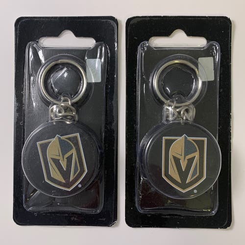 InGlasco NHL Puck Keychain, 2-Pack - VEGAS GOLDEN KNIGHTS - *NEW*