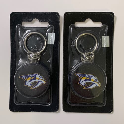 InGlasco NHL Puck Keychain, 2-Pack - NASHVILLE PREDATORS - *NEW*