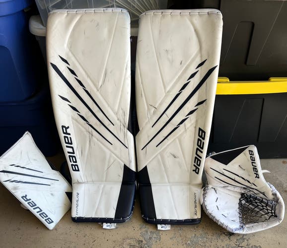 34" Regular  Hyperlite Goalie Full Set White/Navy