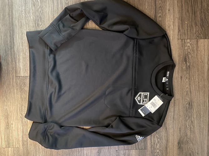 LA Kings Black Adult Men's New Small Adidas Crew Neck Sweatshirt