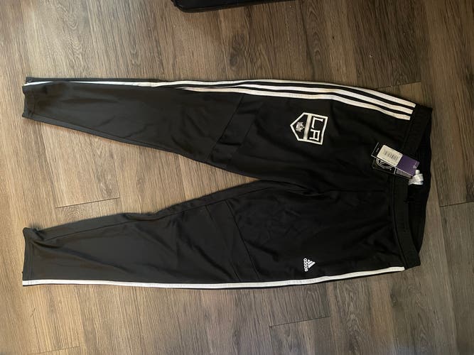LA Kings Black New Women's Adult Large 3 Stripe Adidas Pants