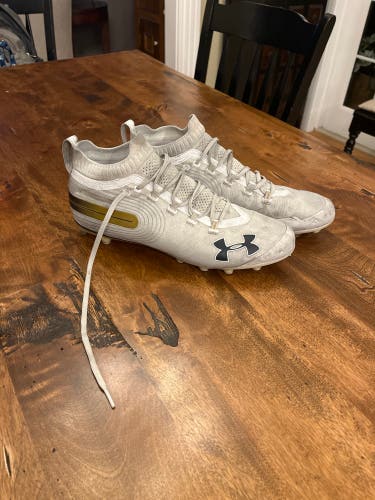 Notre Dame White/Gold Under Armour Spotlight Cleats
