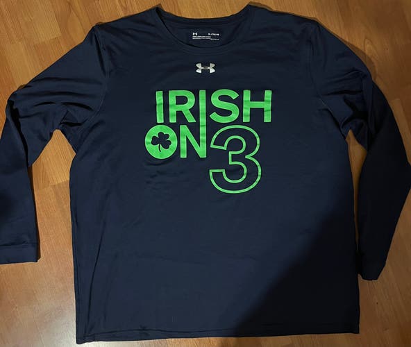 University of Notre Dame Lacrosse Team Issue Gear Under Armour Long Sleeve Dry-fit Tee