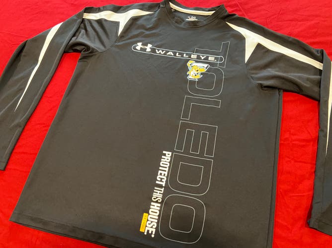 ECHL Toledo Walleye Hockey Team Issued / Used Long Sleeve Under Armour Shirt - Medium