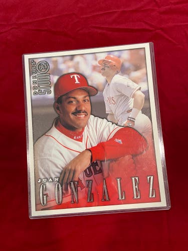 MLB 1998 Donruss Studio 8x10 Card, Juan Gonzalez Texas Rangers